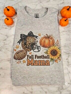 Fall football Mama Shirt cute sunflower cheetah print Sport Mom pumpkin